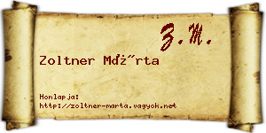 Zoltner Márta névjegykártya