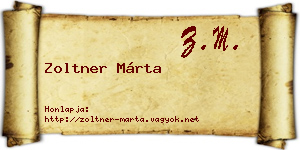 Zoltner Márta névjegykártya